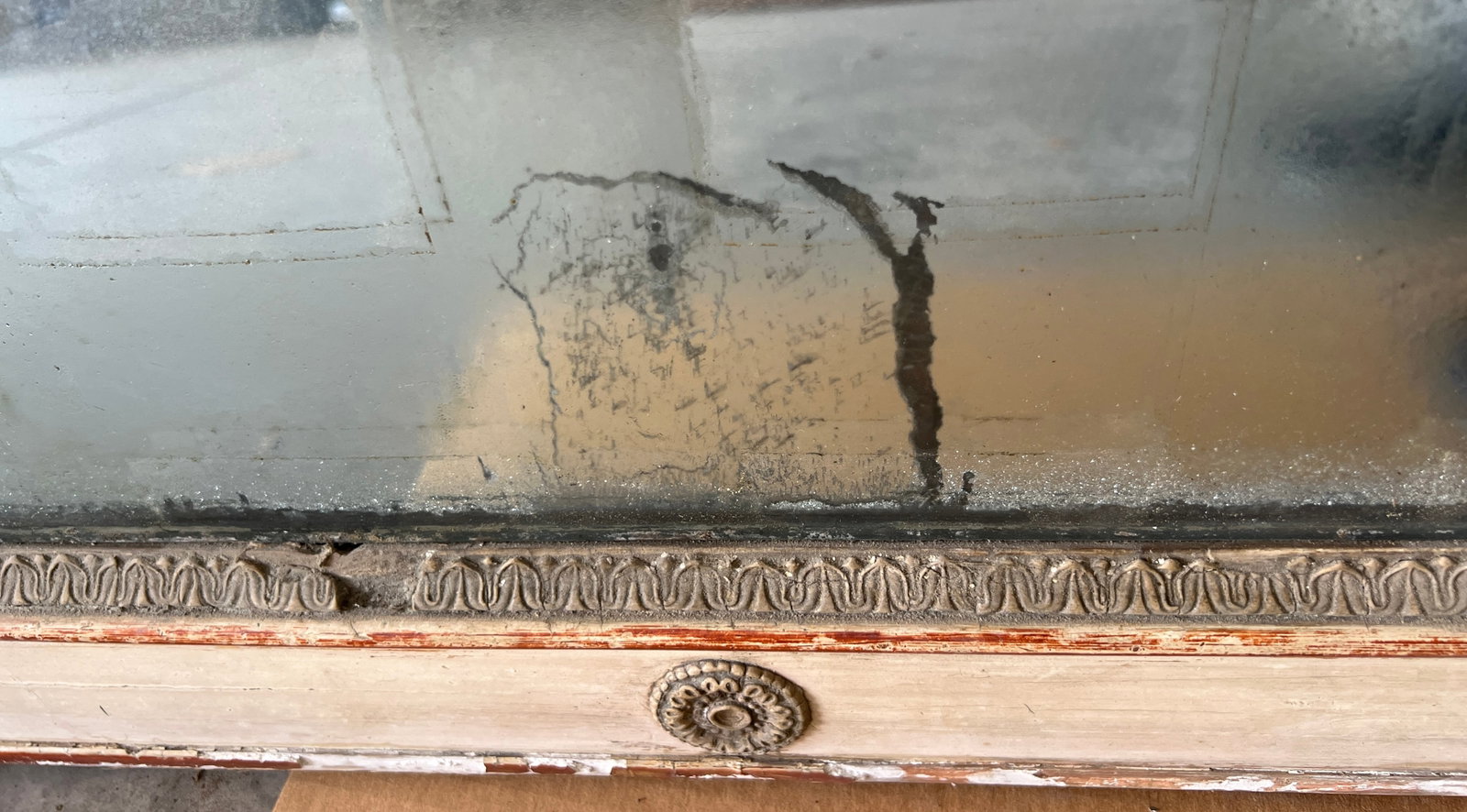 French 19th Century Mantel Mirror With Original Glass & Paint - 7
