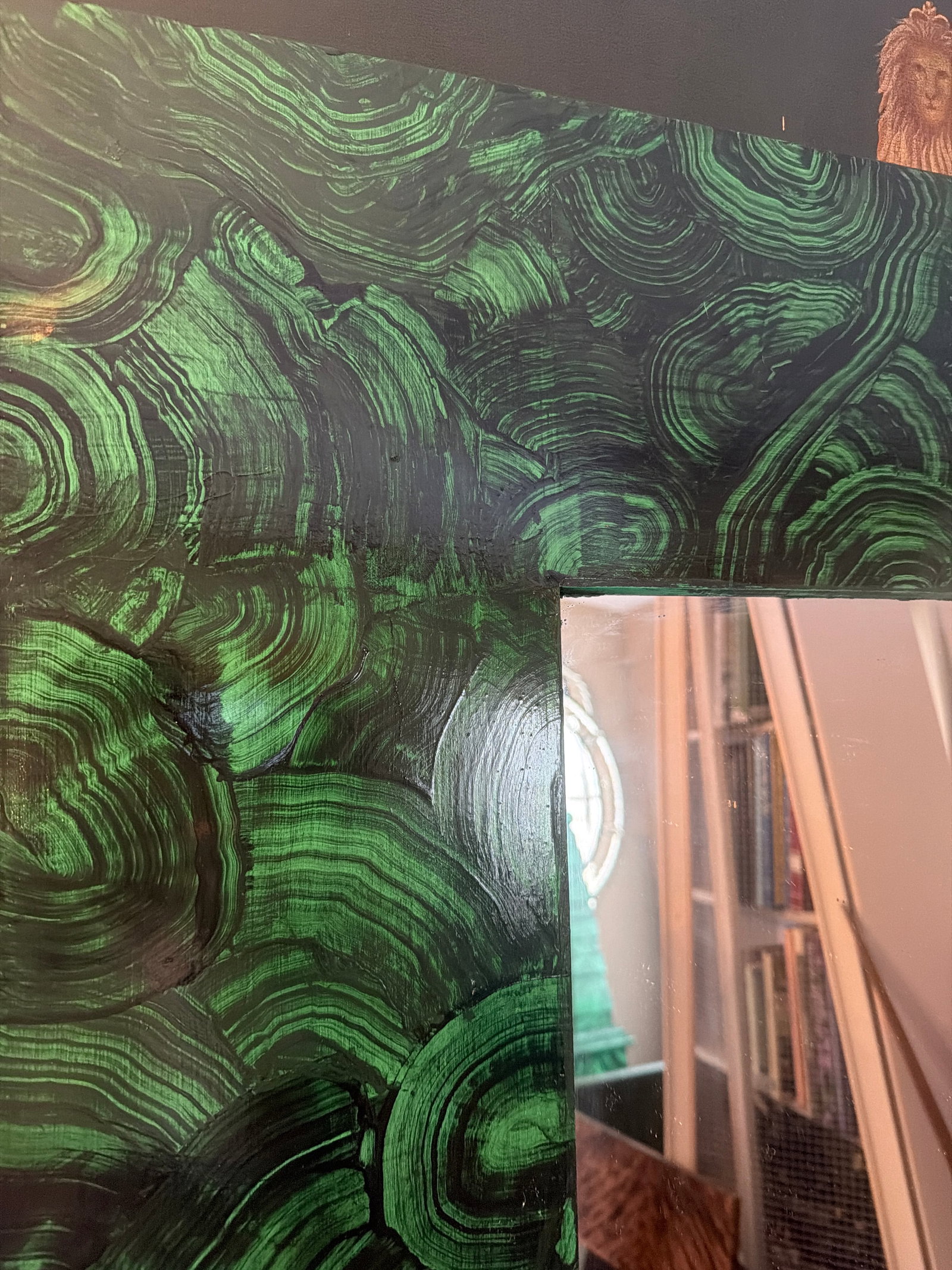 Irwin and Lane Faux Malachite Green Wall or Hall Mirror - 3