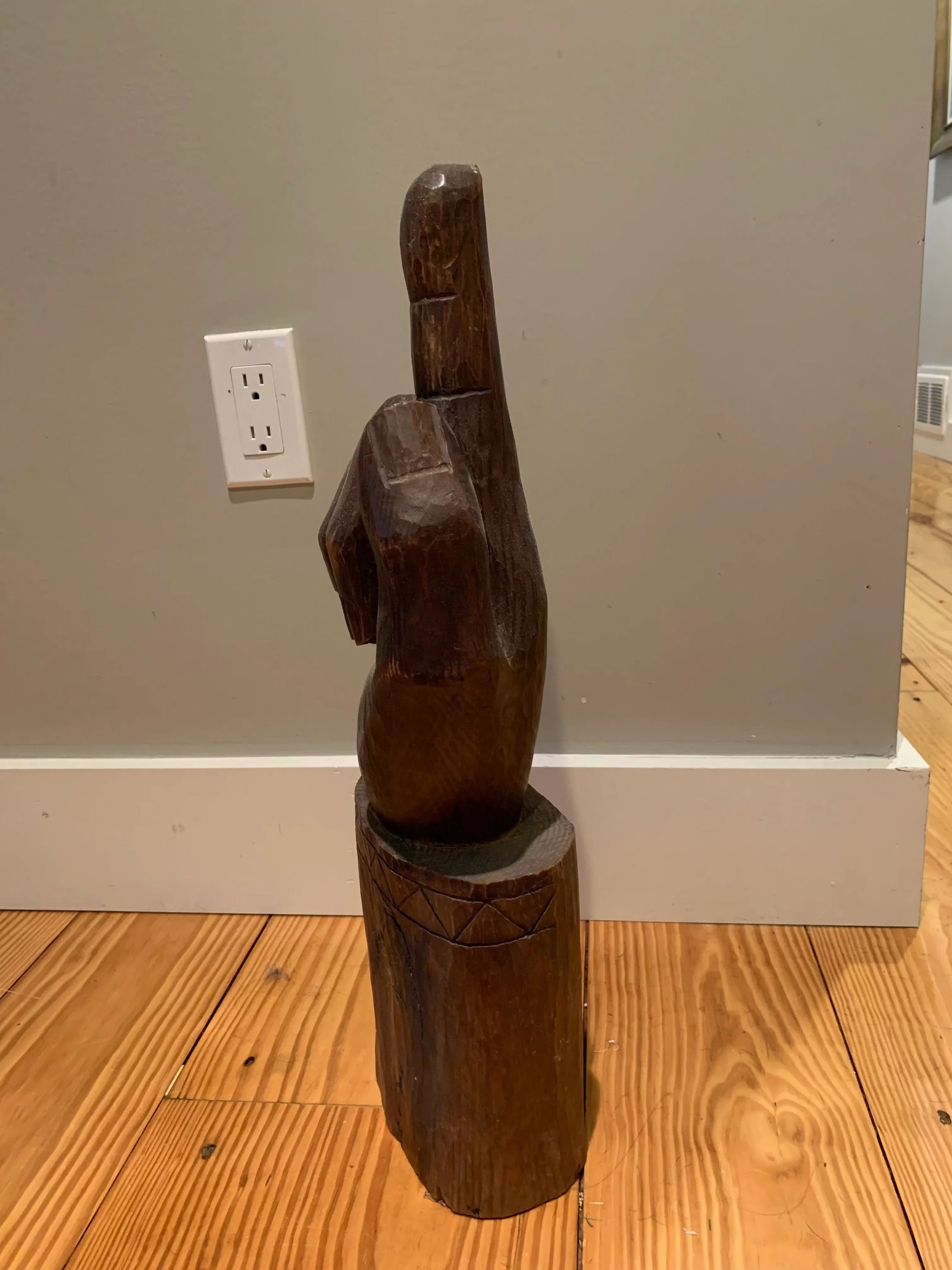 1960s Carved Wood Hand Sculpture - 2