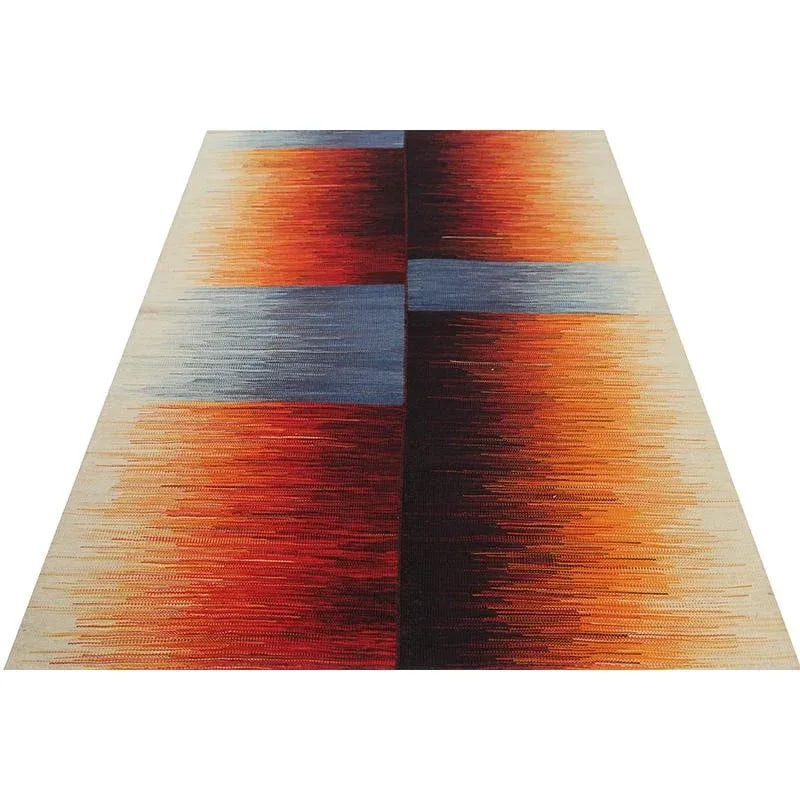 Handwoven Flatweave Scandinavian Style Persian Kilim Rug 3'9'' X 5'11" - 4