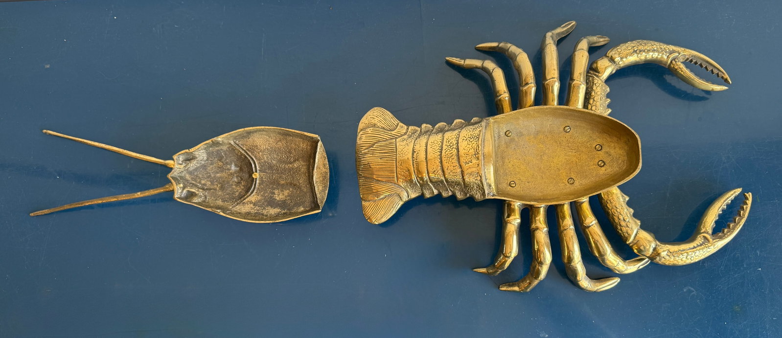 Large Vintage Brass Lobster Sculpture Box - 7