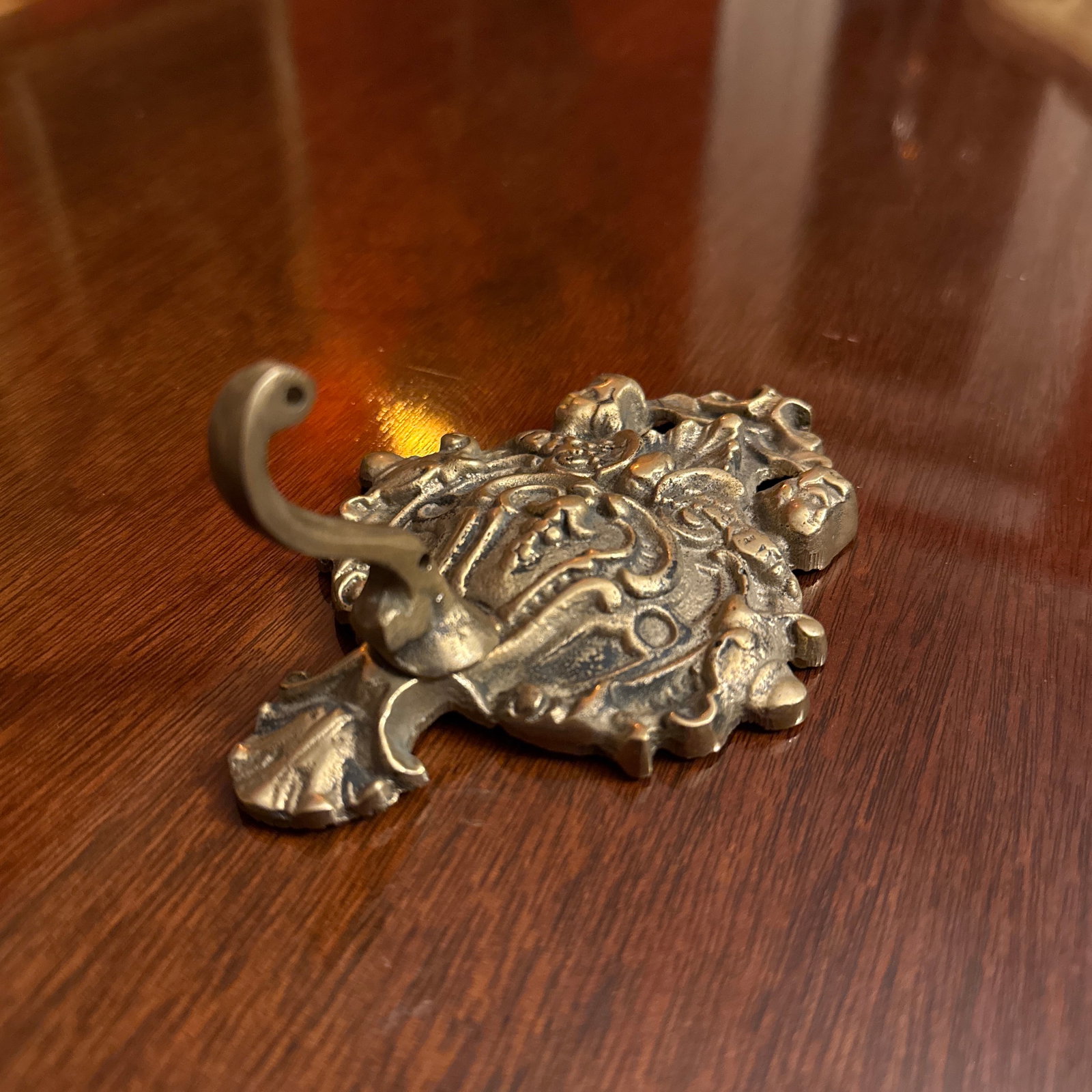 Mid 20th Century Ornate Brass Wall Hook - 2