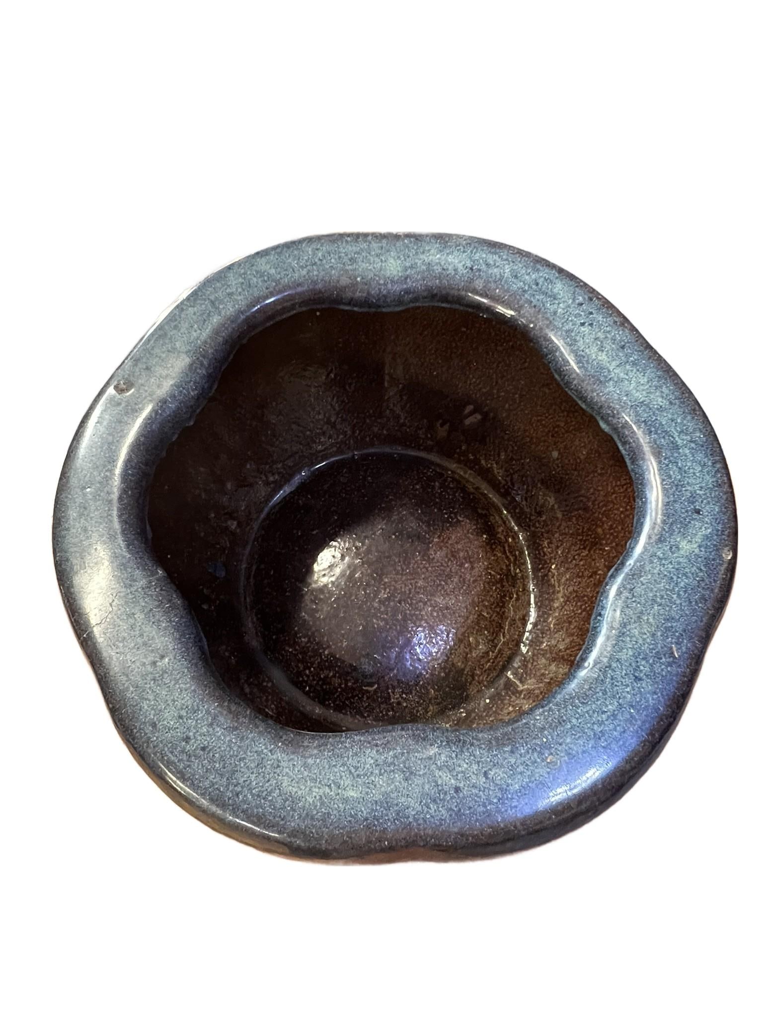 Large Early 20th Century Blue Flambe Glaze Pot - 4