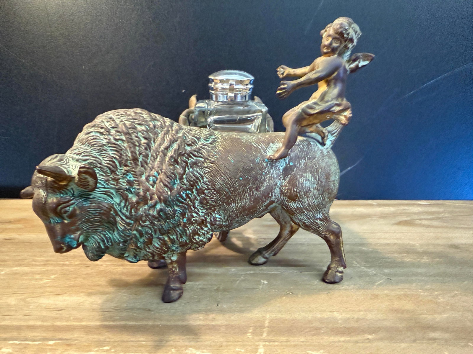 Late 19th Century American Bison Bronze Ink Well - 10