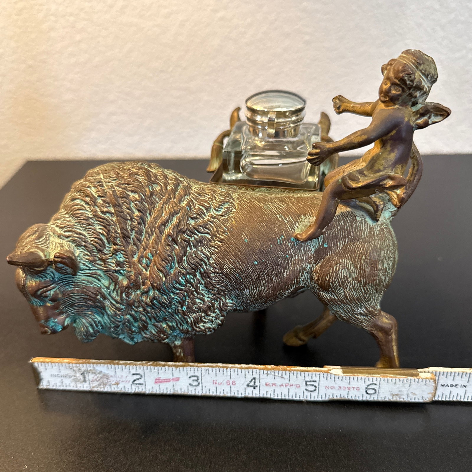 Late 19th Century American Bison Bronze Ink Well - 11