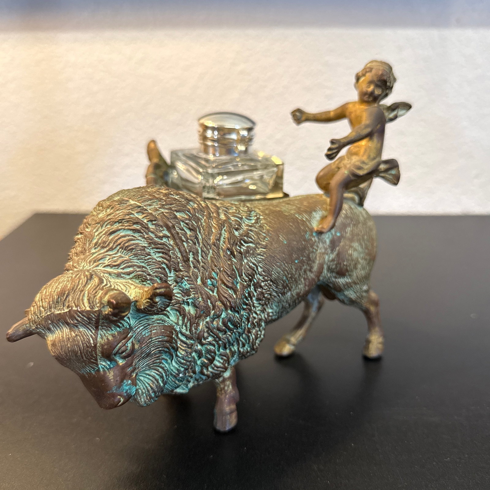 Late 19th Century American Bison Bronze Ink Well - 2