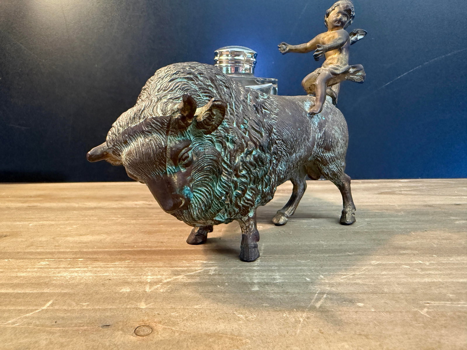 Late 19th Century American Bison Bronze Ink Well - 5
