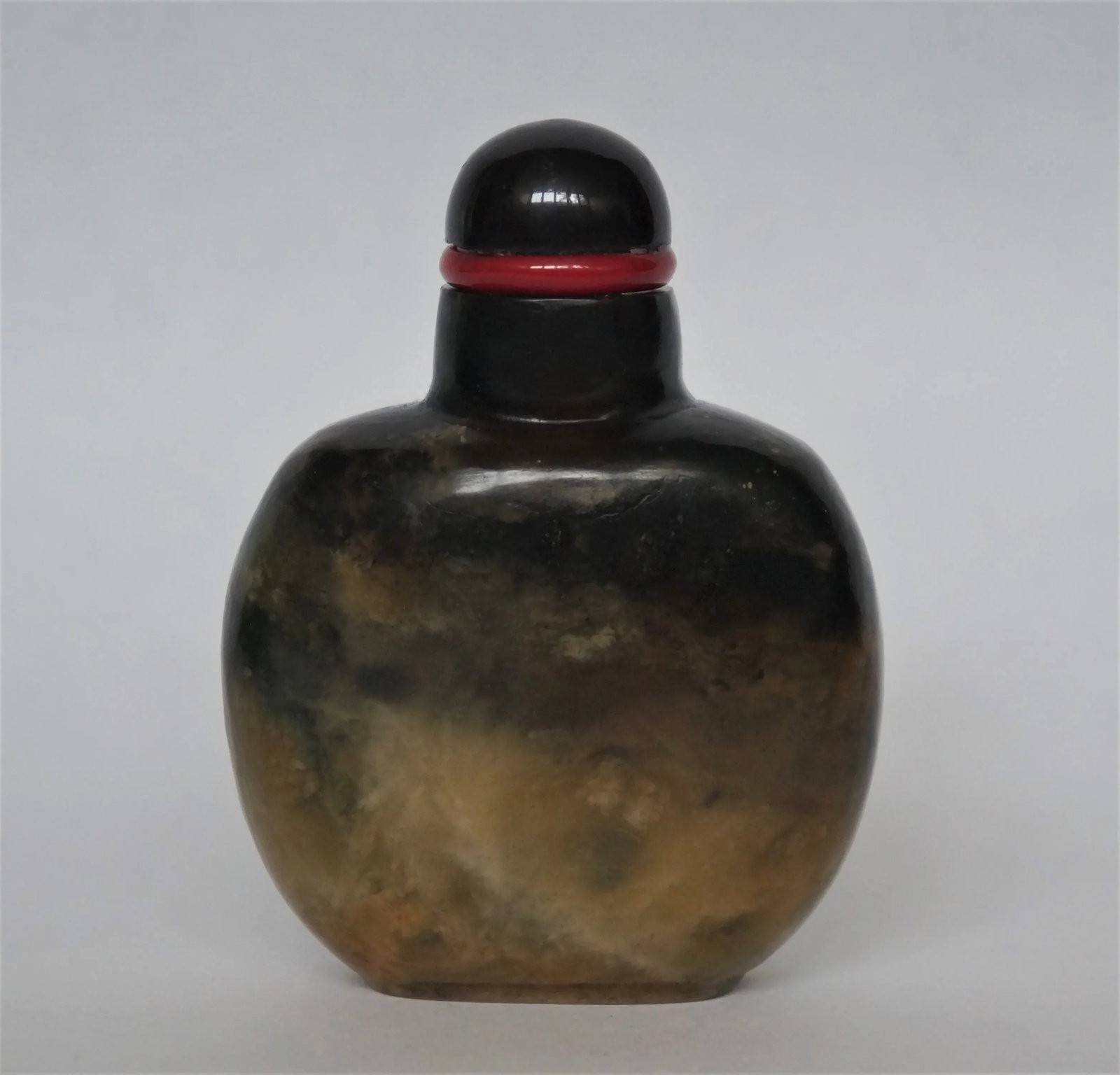 Vintage 1970s Black Variegated Jasper Snuff Bottle - 11