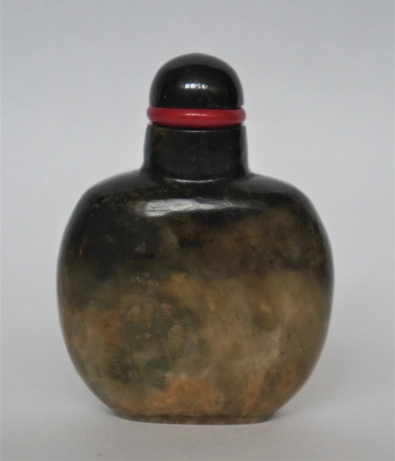 Vintage 1970s Black Variegated Jasper Snuff Bottle - 5