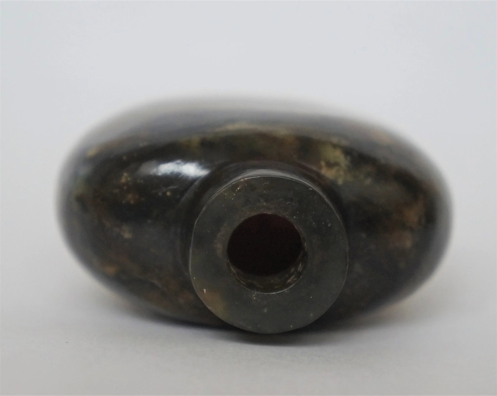 Vintage 1970s Black Variegated Jasper Snuff Bottle - 9
