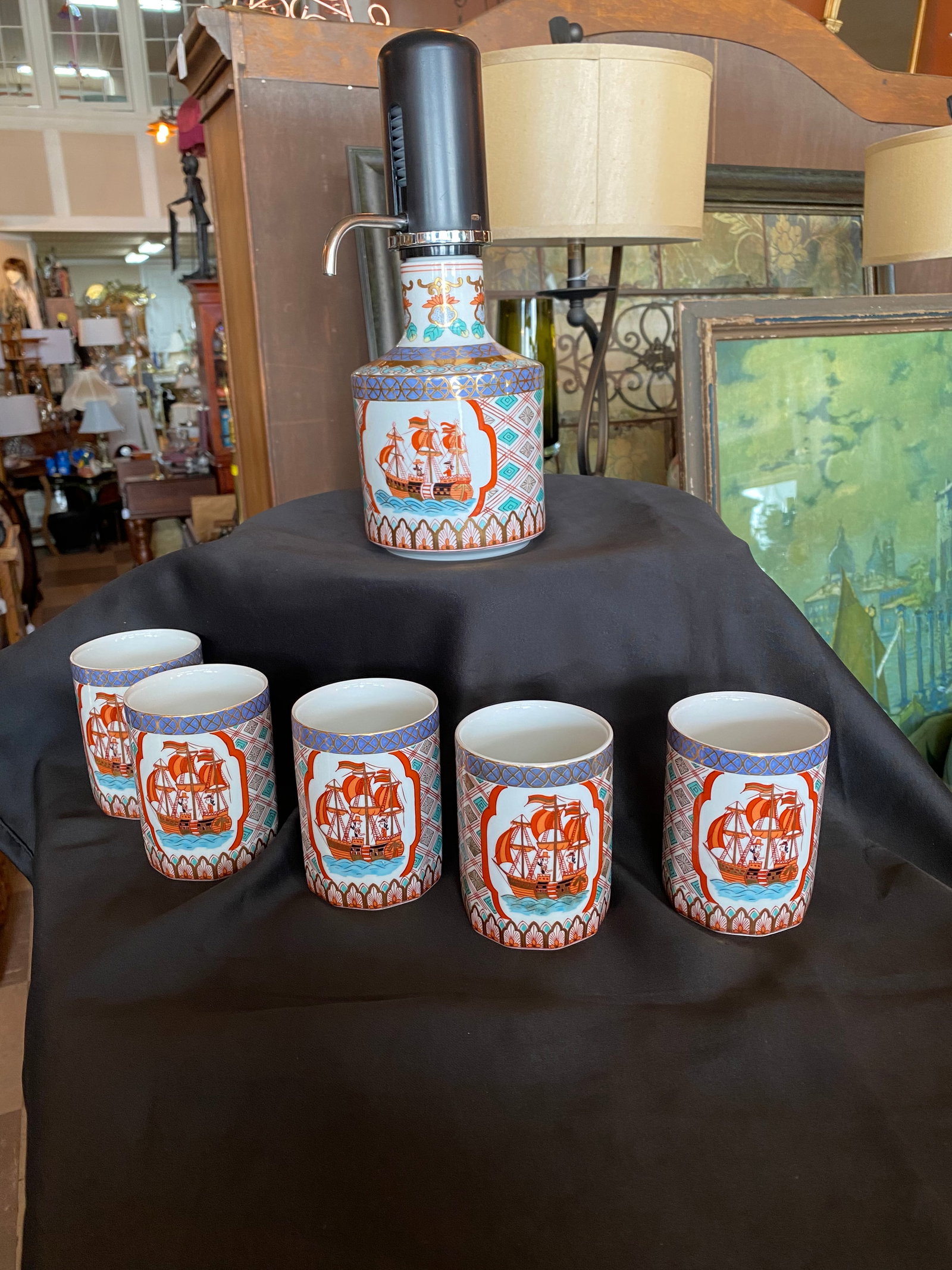 1980s Arita Imari Cocktail Set- 6 Pieces - 7