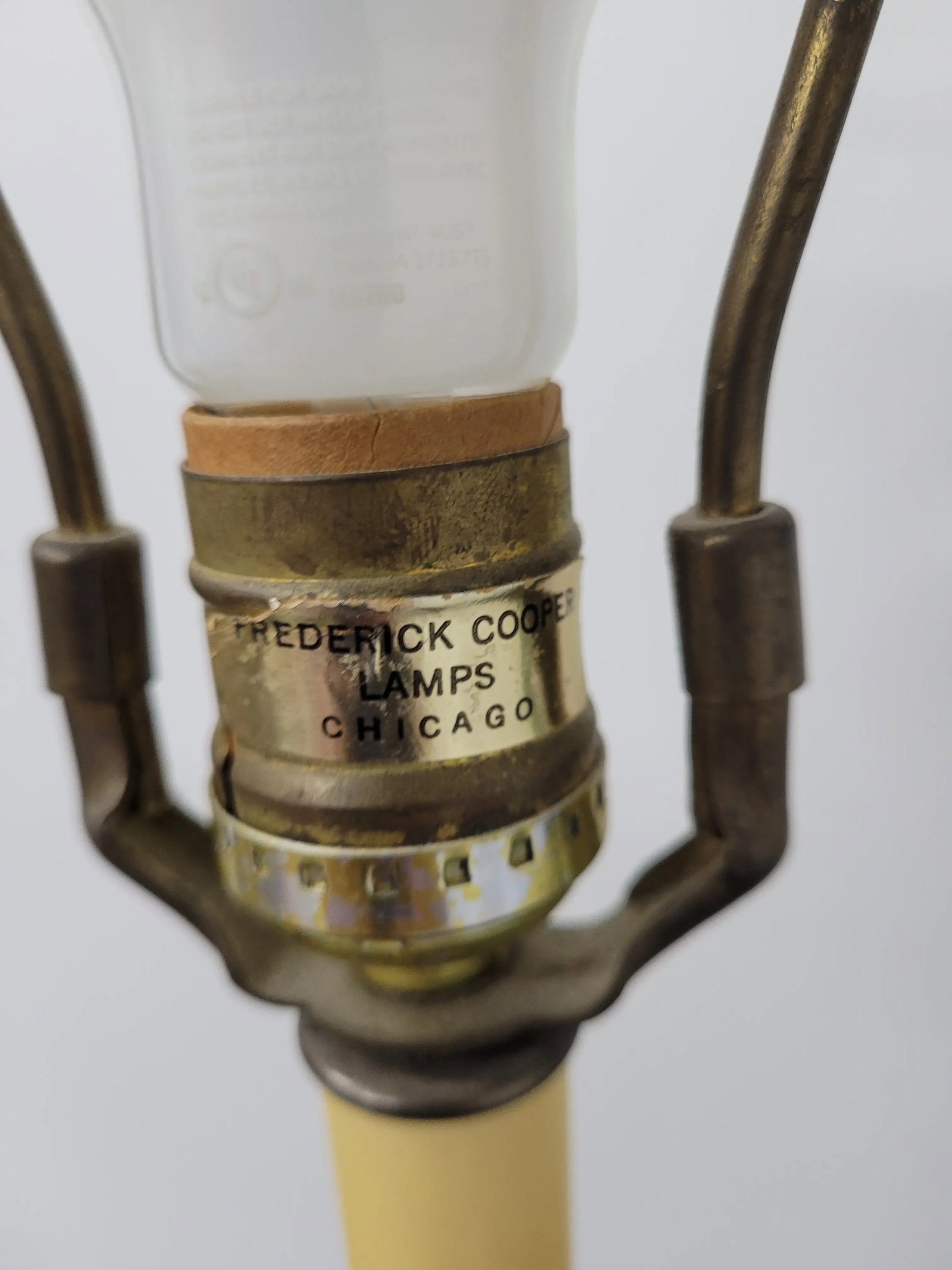 Vintage 1970s Frederick Cooper Brass Candlestick Table Lamp with Bell - 7