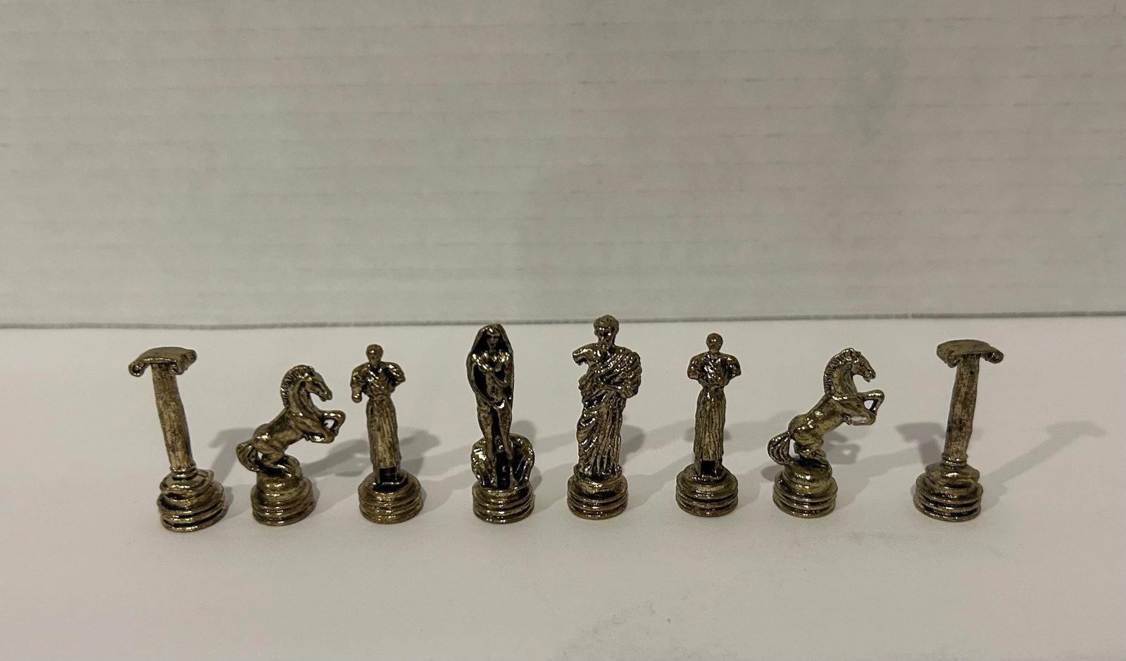 Vintage Italian Greco-Roman Chess Board Set Mini - 11