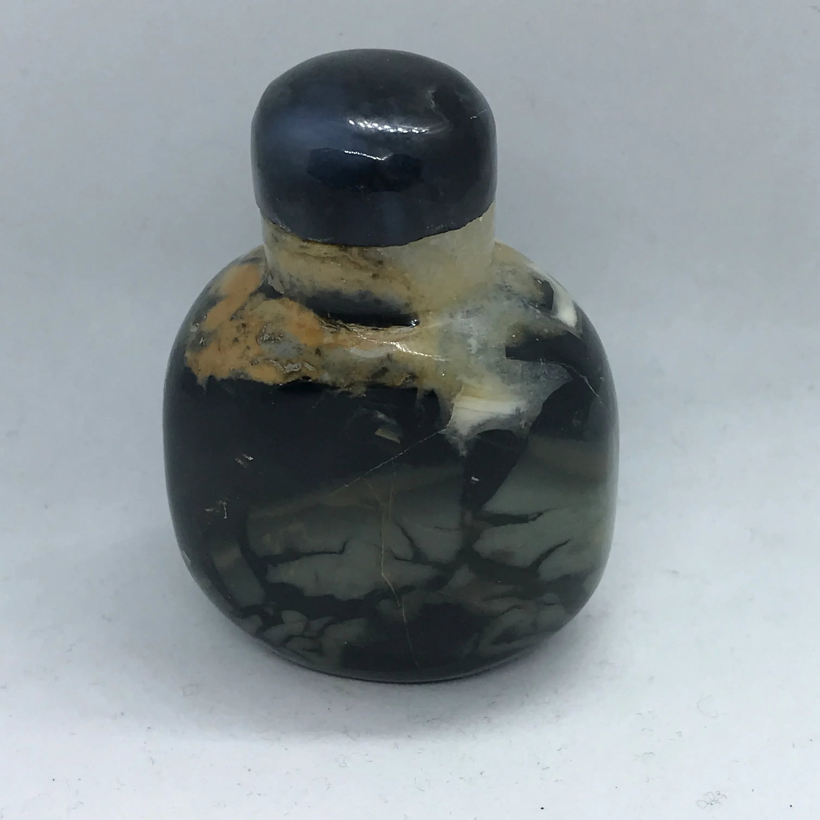 Vintage Black Stone Snuff Bottle - 12
