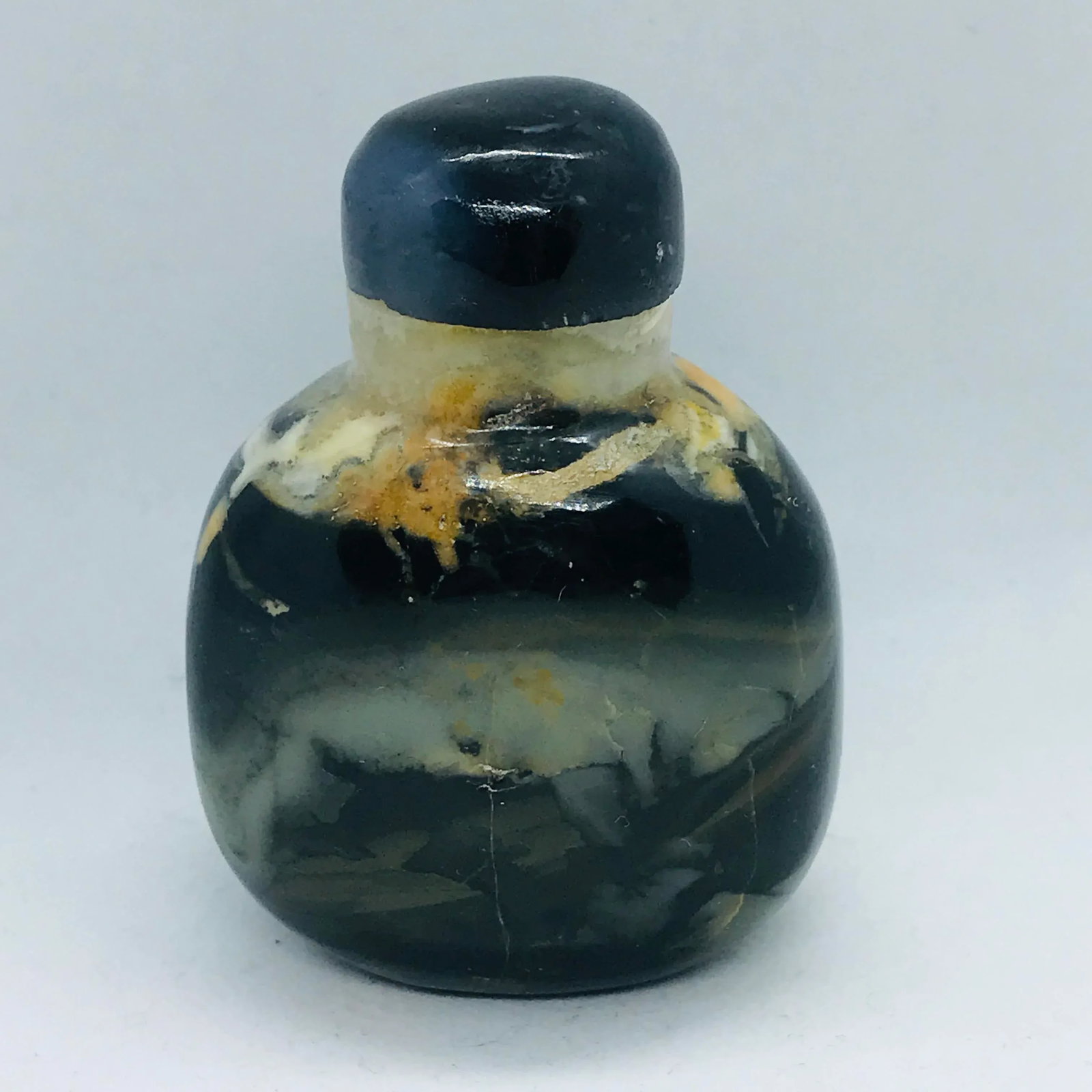 Vintage Black Stone Snuff Bottle - 2