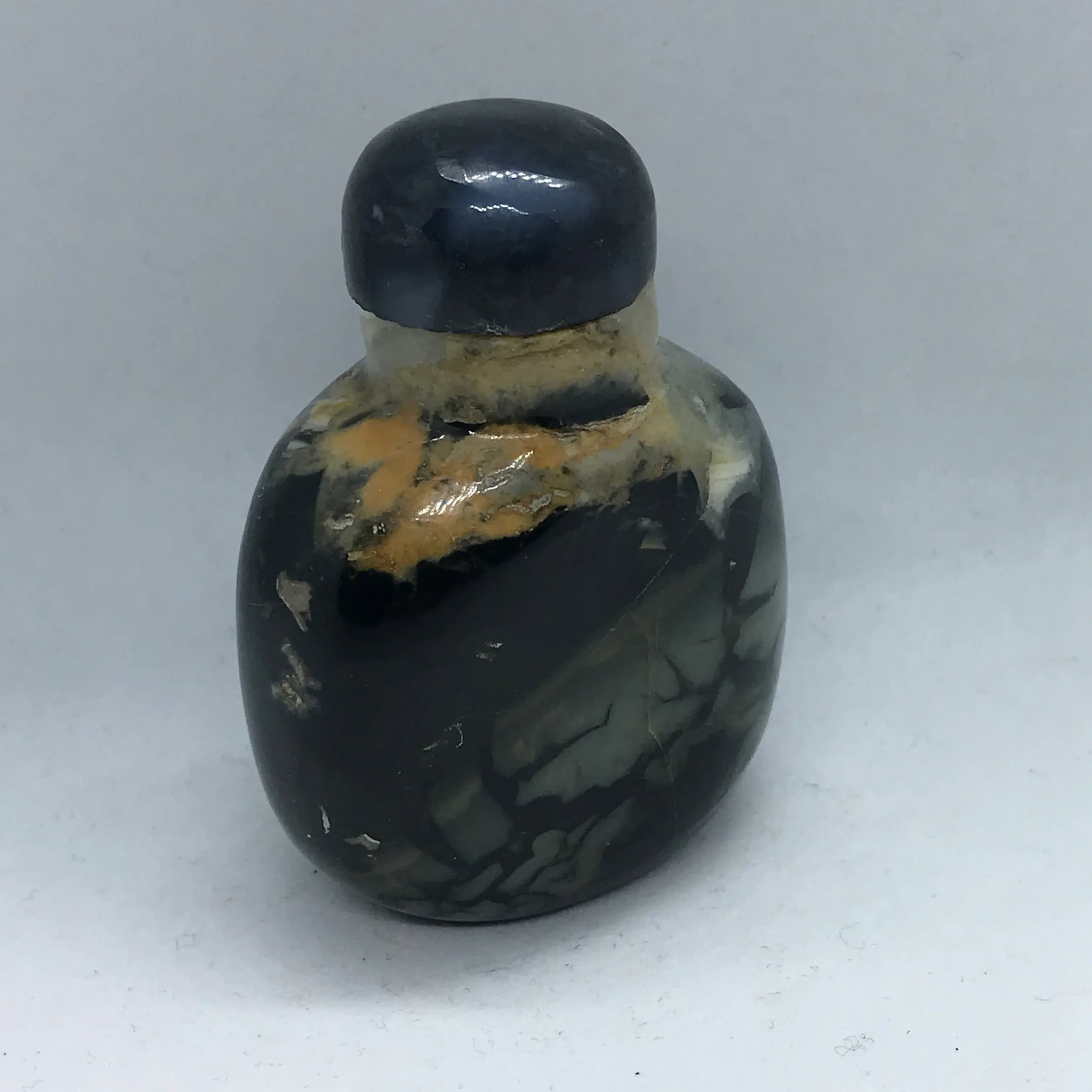 Vintage Black Stone Snuff Bottle - 3