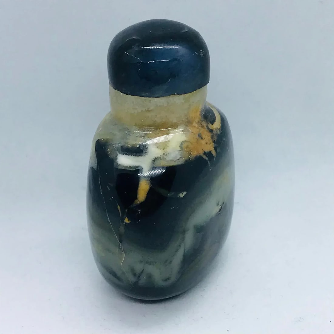 Vintage Black Stone Snuff Bottle - 4