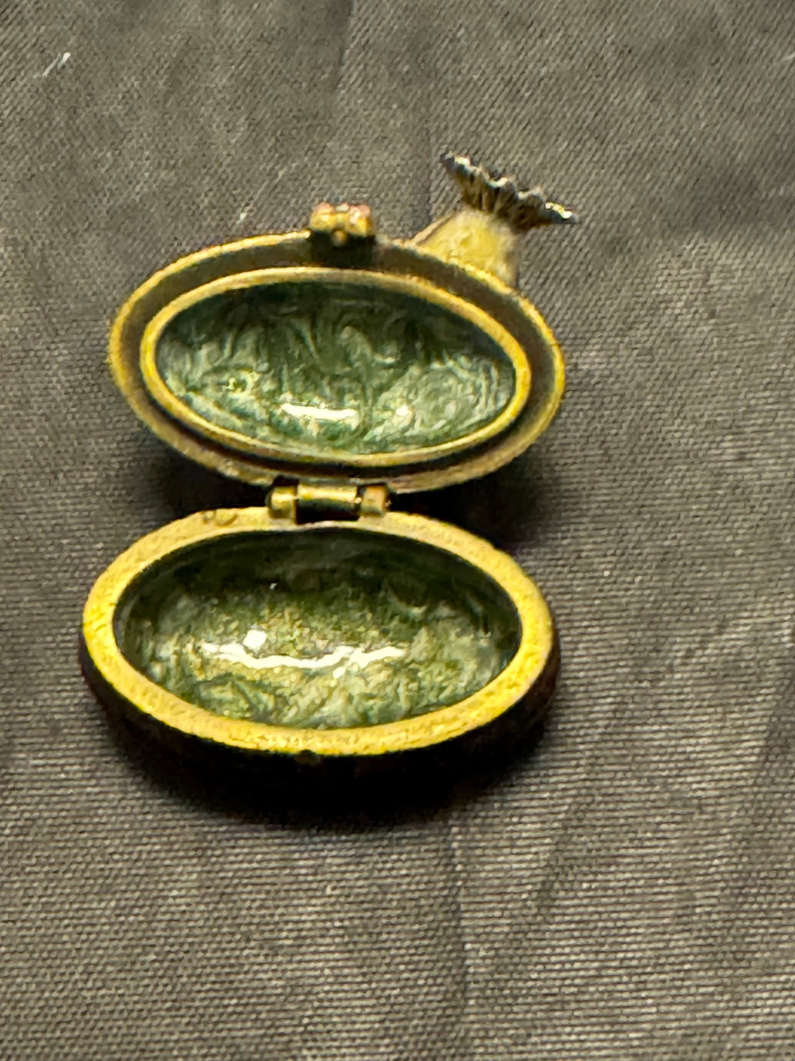 Jay Strongwater Miniature Bird Enamel Trinket Pill Box Swarovski Signed Vintage - 7