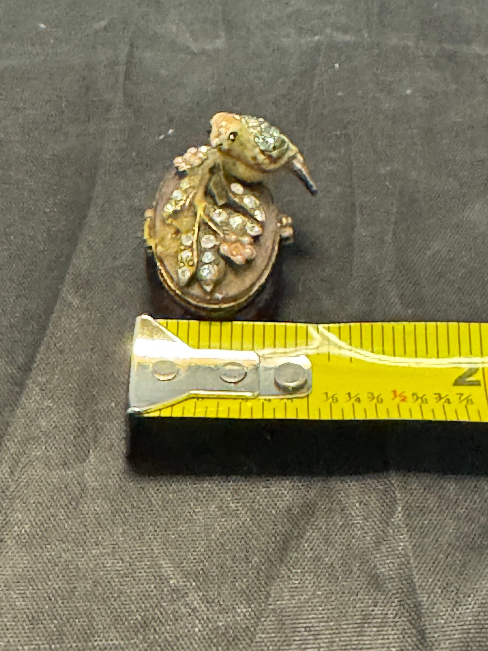 Jay Strongwater Miniature Bird Enamel Trinket Pill Box Swarovski Signed Vintage - 9