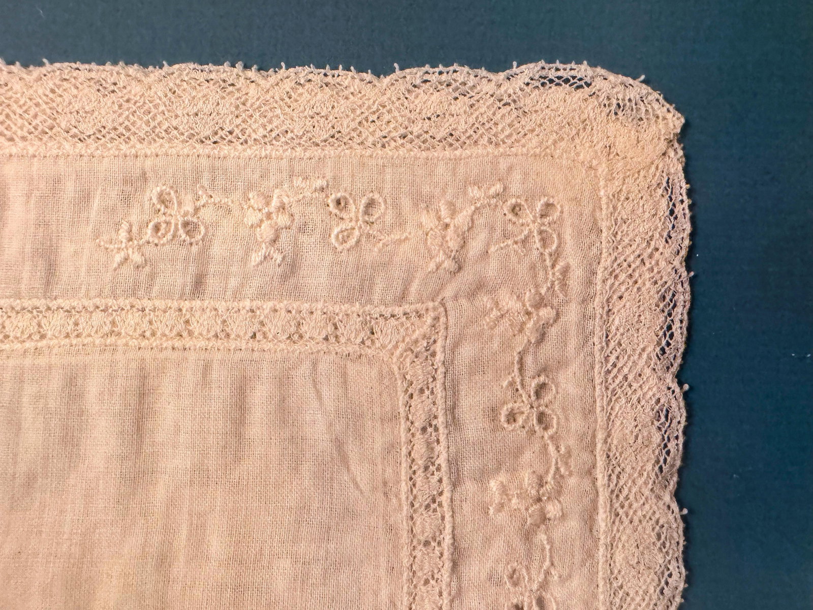 Vintage Framed Lace Handkerchiefs - Set of 3 - 6