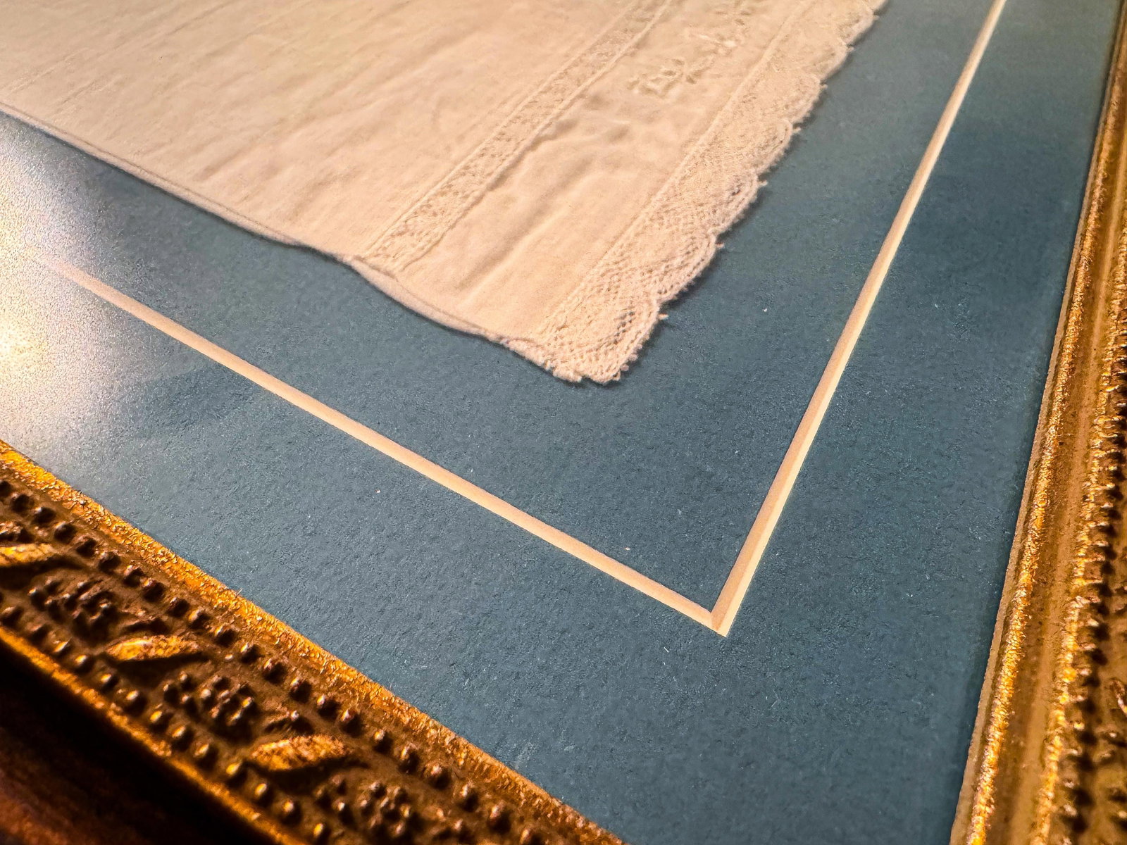 Vintage Framed Lace Handkerchiefs - Set of 3 - 8