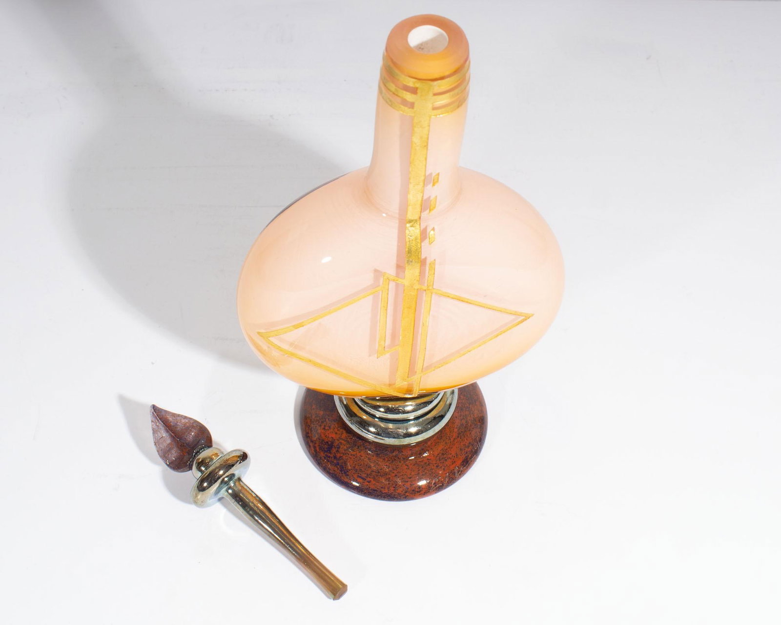 Signed 1996 Art Glass Decanter Bottle by Eric Bladholm - 2