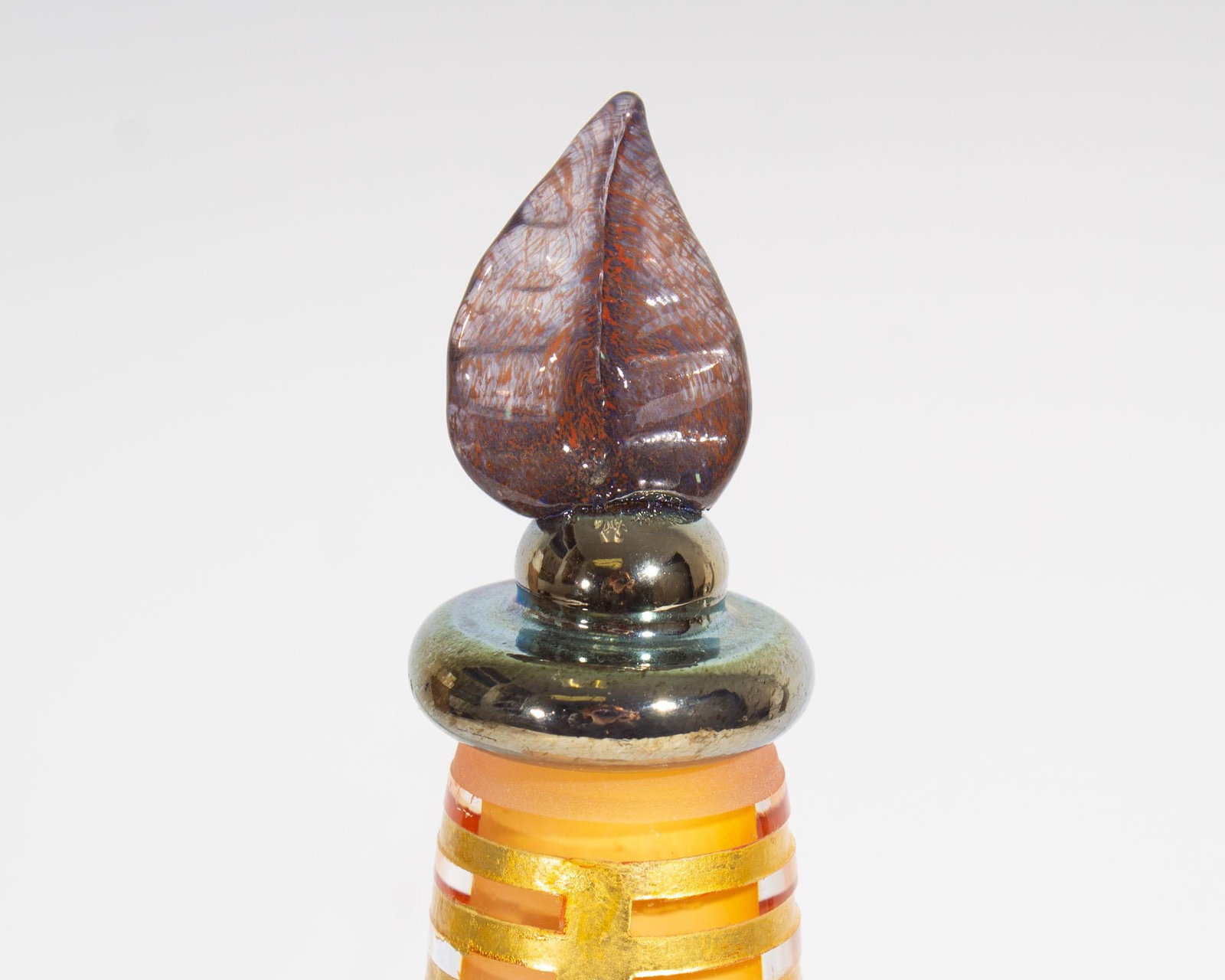 Signed 1996 Art Glass Decanter Bottle by Eric Bladholm - 4