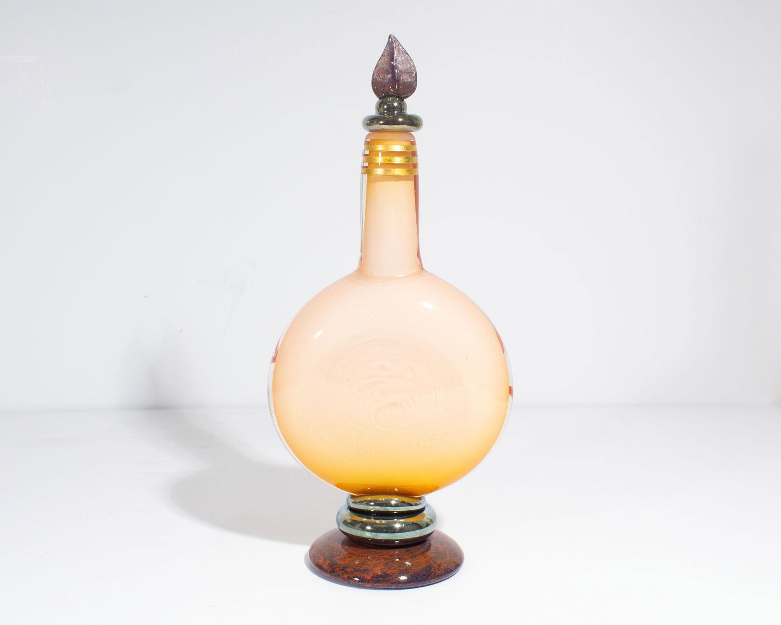 Signed 1996 Art Glass Decanter Bottle by Eric Bladholm - 6