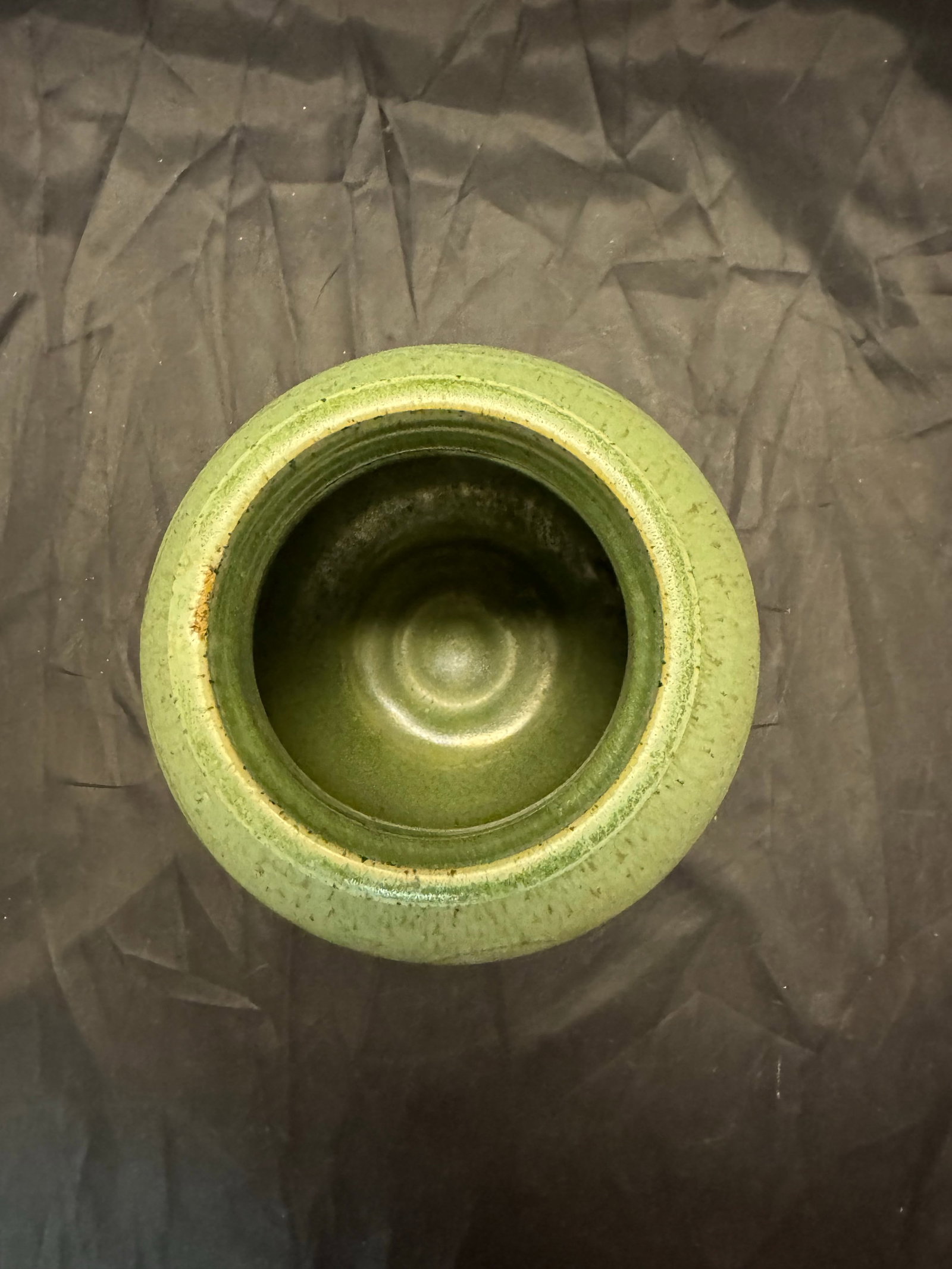 Vintage Titian Potteries Crown Lynn Nz Art Pottery Vase J3 Green Drip Marble Glaze MCM - 4