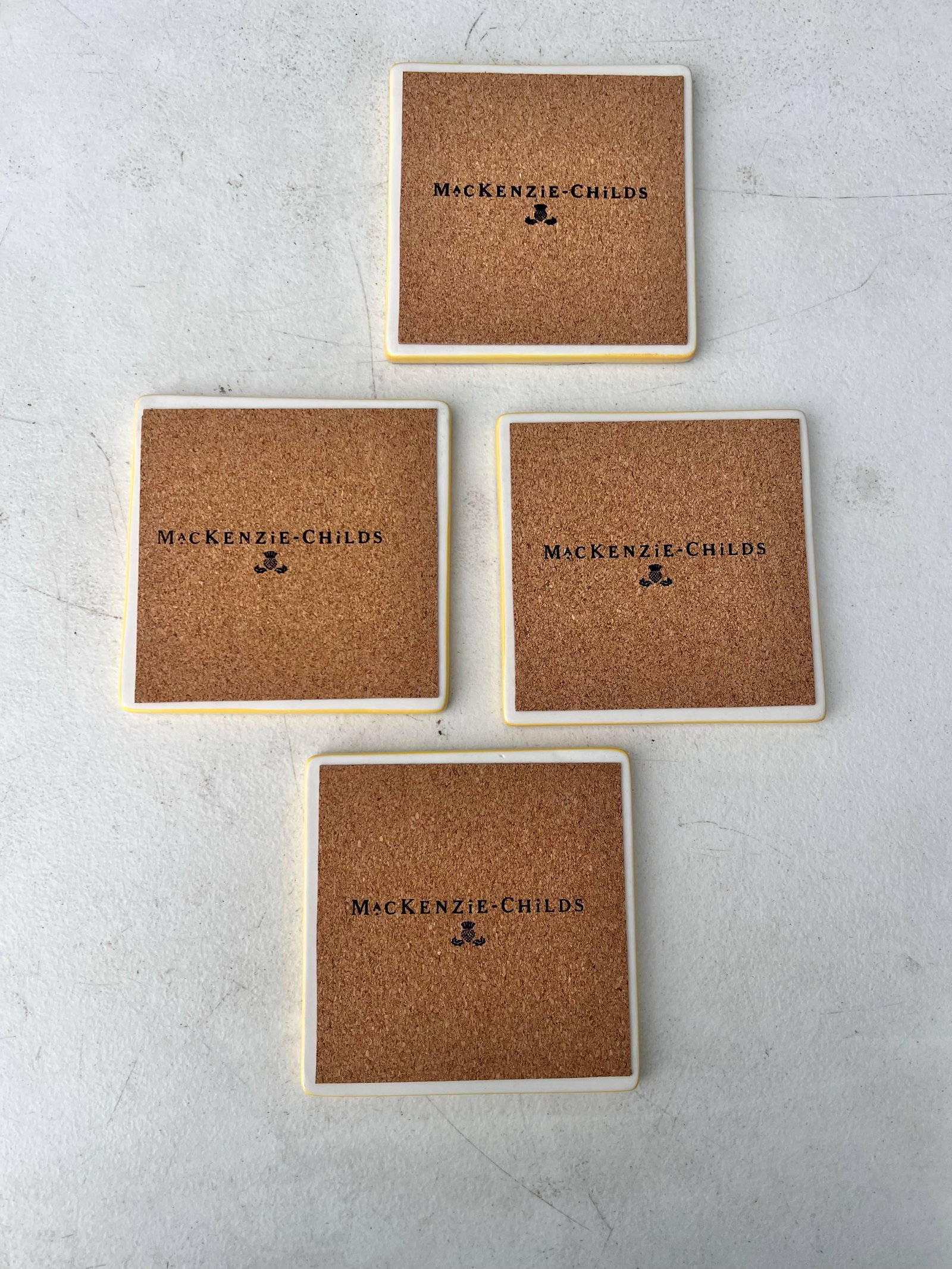 Late 20th Century Mackenzie-Childs Queen Bee Coasters Ceramic Trivet Coasters - Set of 4 - 4