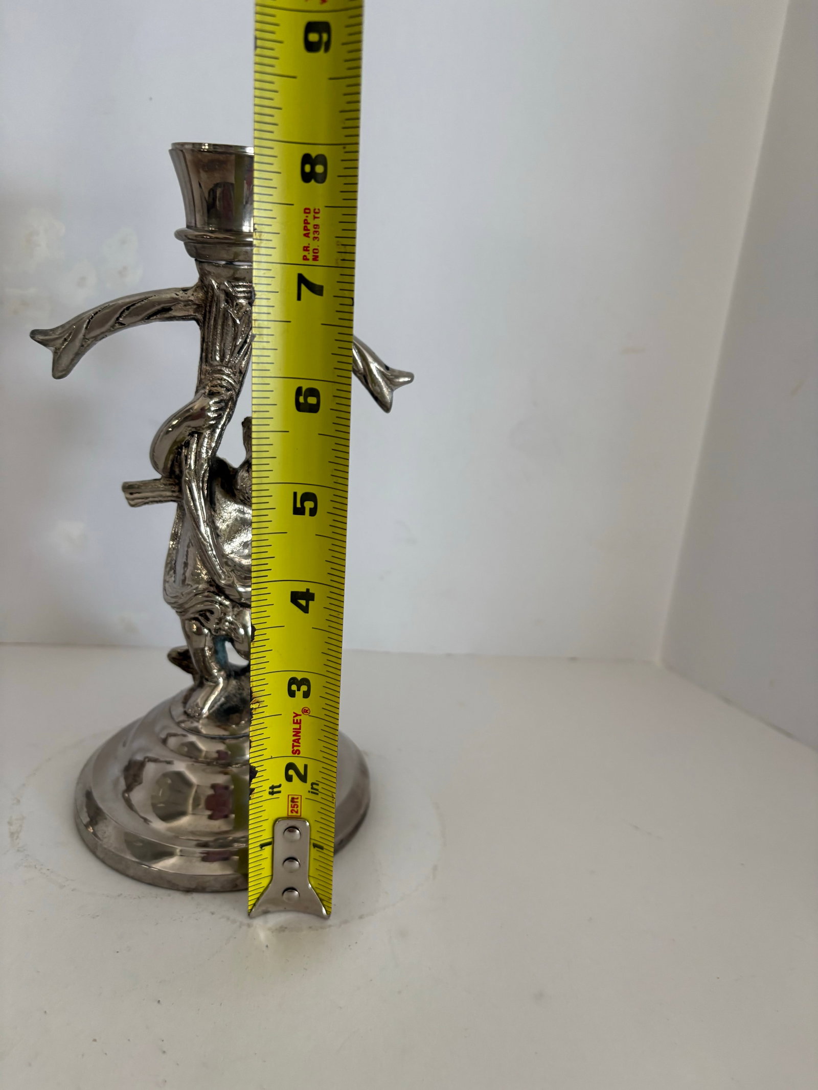 Mid-Century Silverplate Figural Candlesticks With Climbing Boy Motif, Pair Hollywood Regency 1950s D - 9