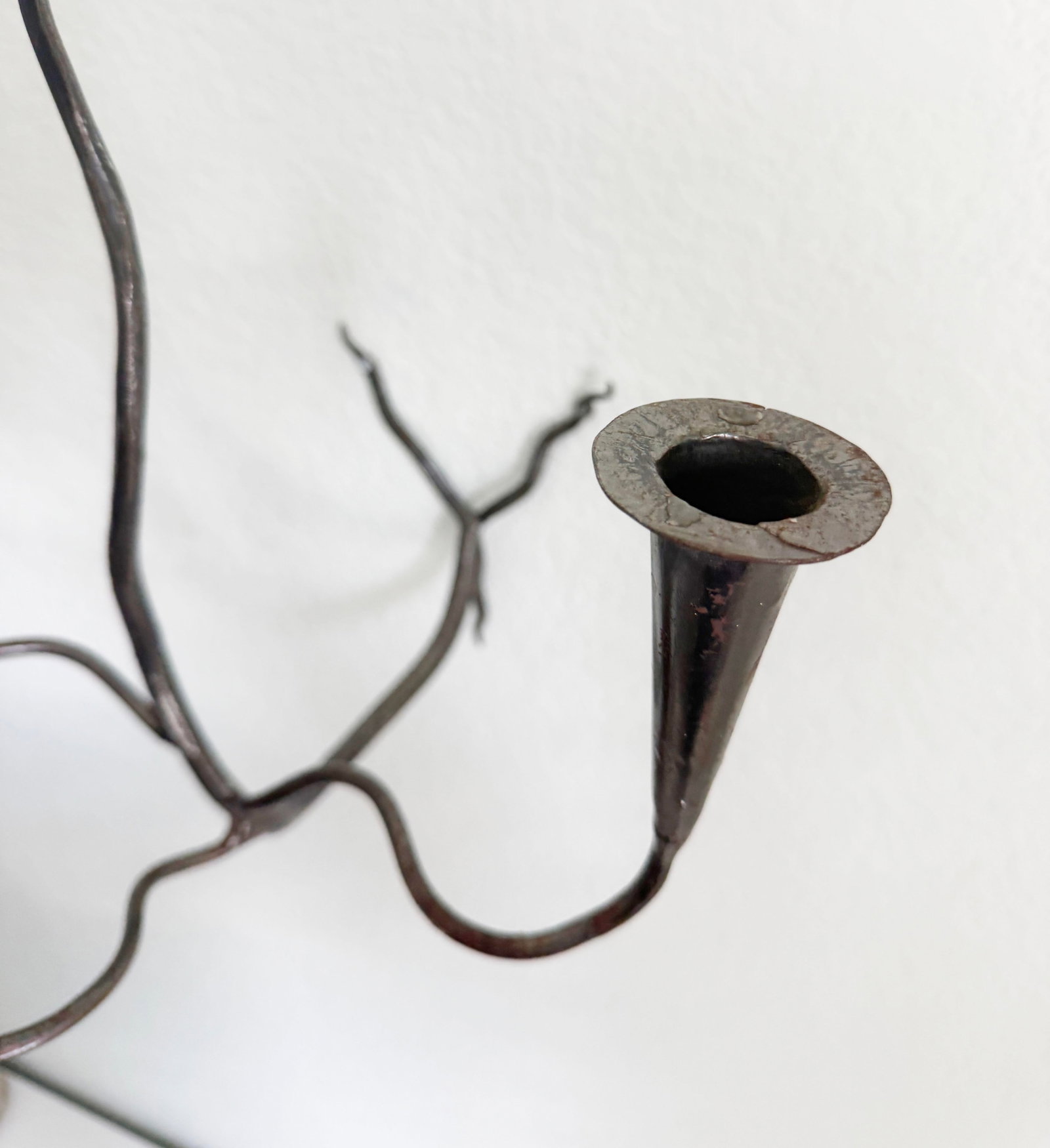 Hand-Forged Metal Wall Sconce Candelabra - 3