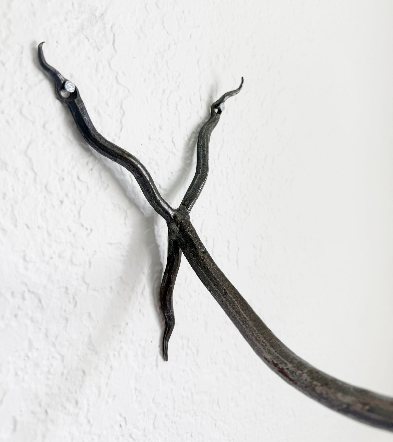 Hand-Forged Metal Wall Sconce Candelabra - 5