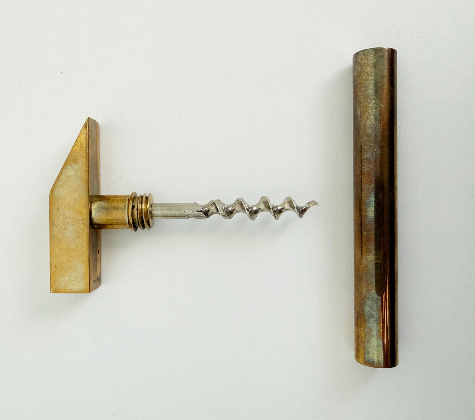 1970s Modernist Italian Brass Hammer Corkscrew, Bonwit Teller - 5