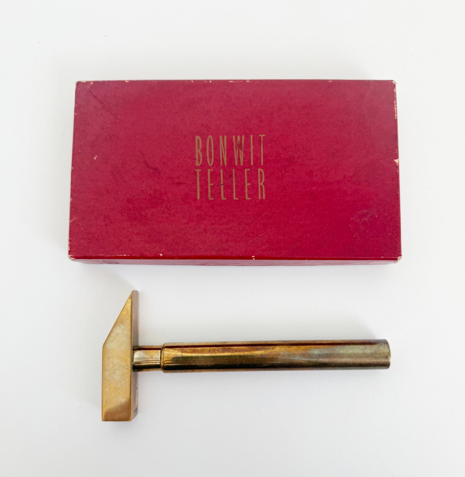 1970s Modernist Italian Brass Hammer Corkscrew, Bonwit Teller - 7
