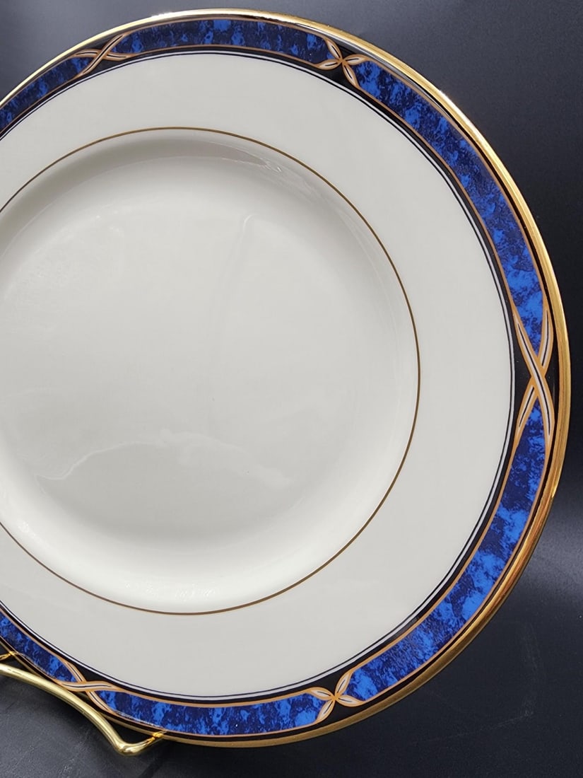 Vintage Lenox Mountain View Fine Bone China Oval Serving Platter With 24k Gold Trim - 6