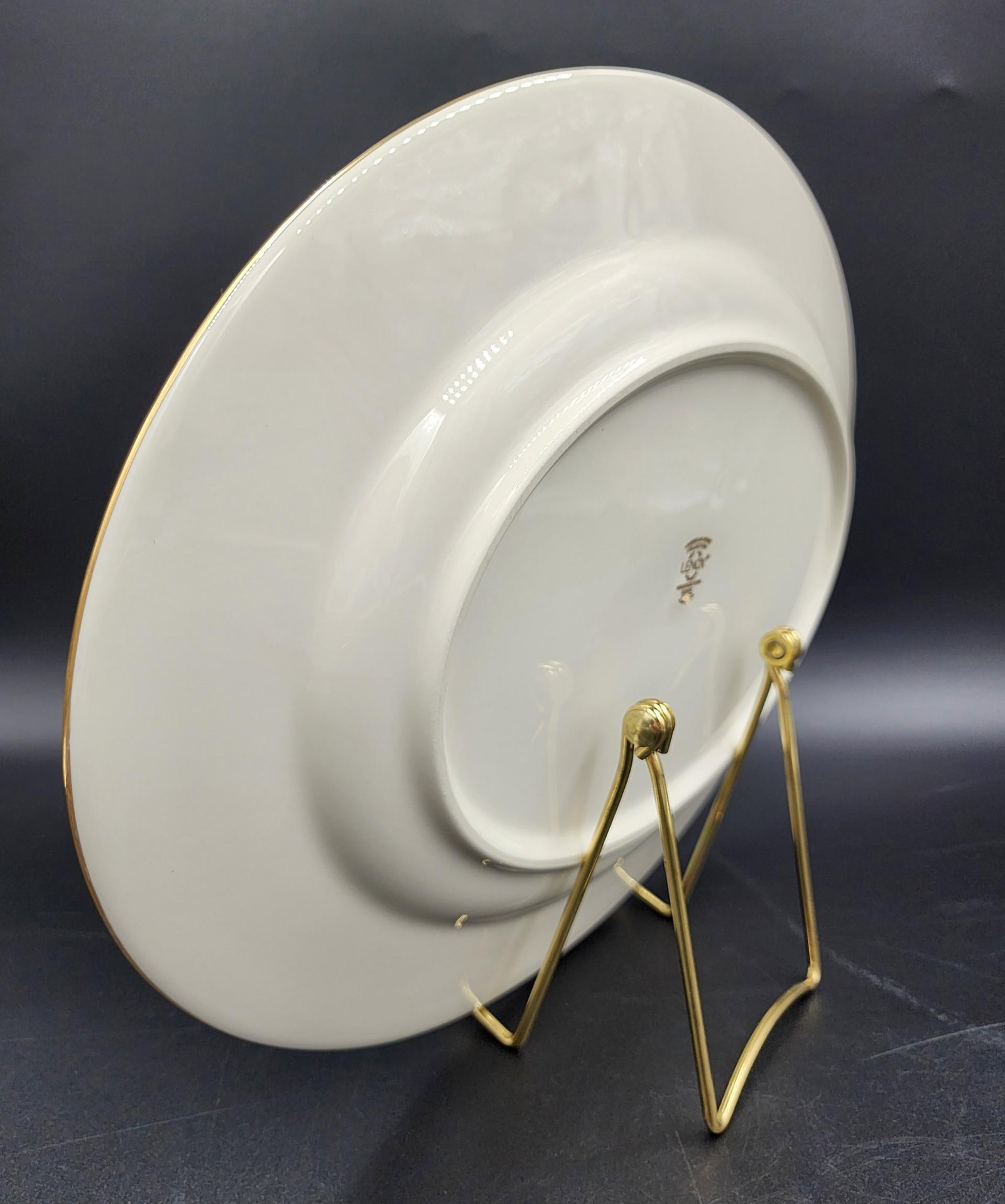 Vintage Lenox Mountain View Fine Bone China Oval Serving Platter With 24k Gold Trim - 7