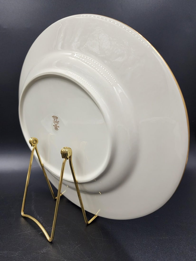 Vintage Lenox Mountain View Fine Bone China Oval Serving Platter With 24k Gold Trim - 9