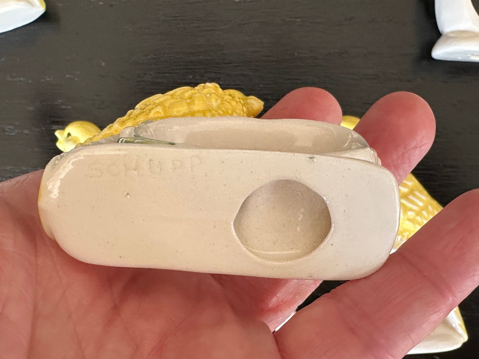 Canary Yellow Ceramic Bird Napkin Rings Set of 12 - 9