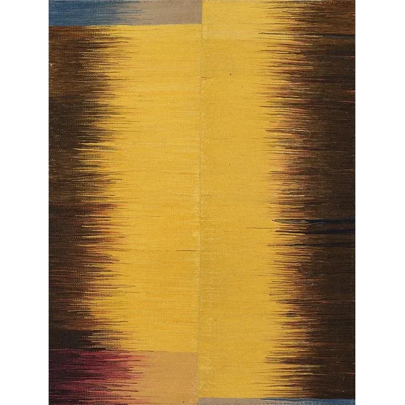 Handwoven Scandinavian Style Persian Kilim Rug 3'8'' X 4'9'' - 12