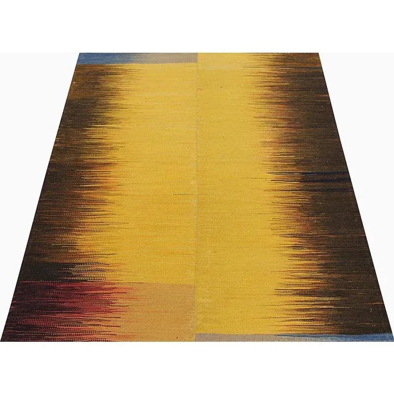 Handwoven Scandinavian Style Persian Kilim Rug 3'8'' X 4'9'' - 2