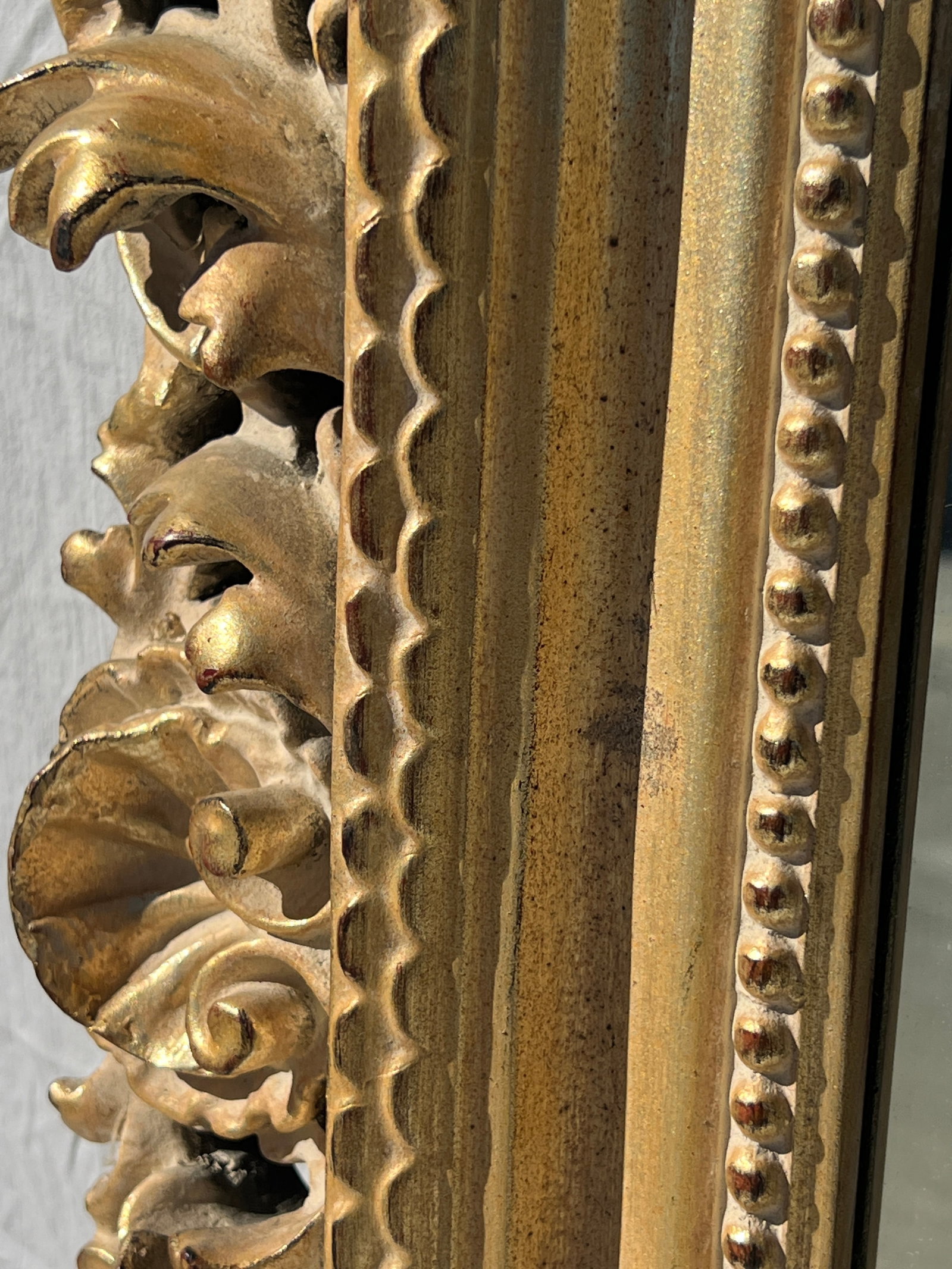 Vintage Florentine Style Shell & Acanthus Leaf Mirror - 15
