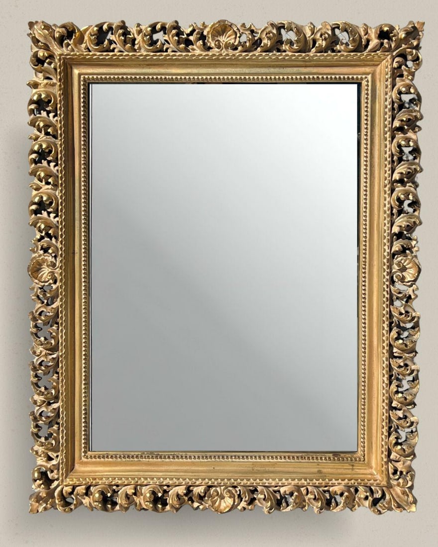 Vintage Florentine Style Shell & Acanthus Leaf Mirror - 3