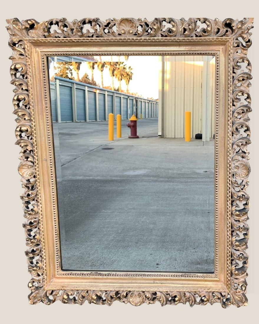 Vintage Florentine Style Shell & Acanthus Leaf Mirror - 4