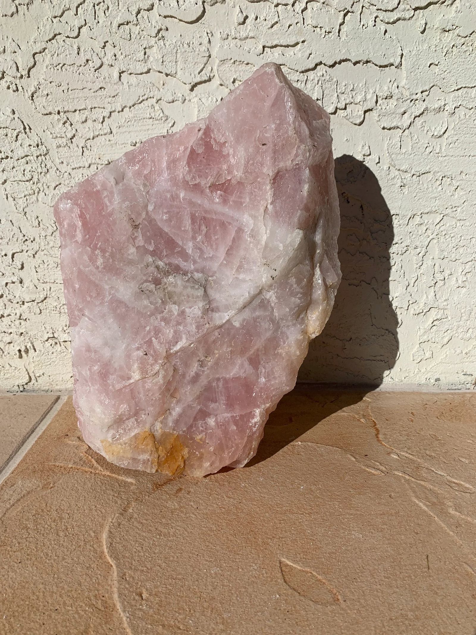 1980s Large Raw Rose Quartz Crystal Stone - 2