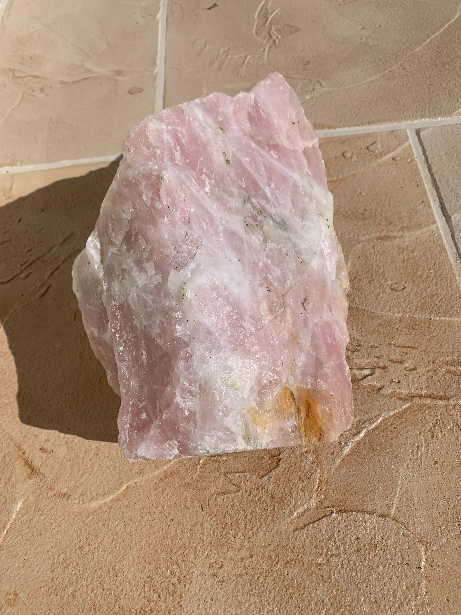1980s Large Raw Rose Quartz Crystal Stone - 4