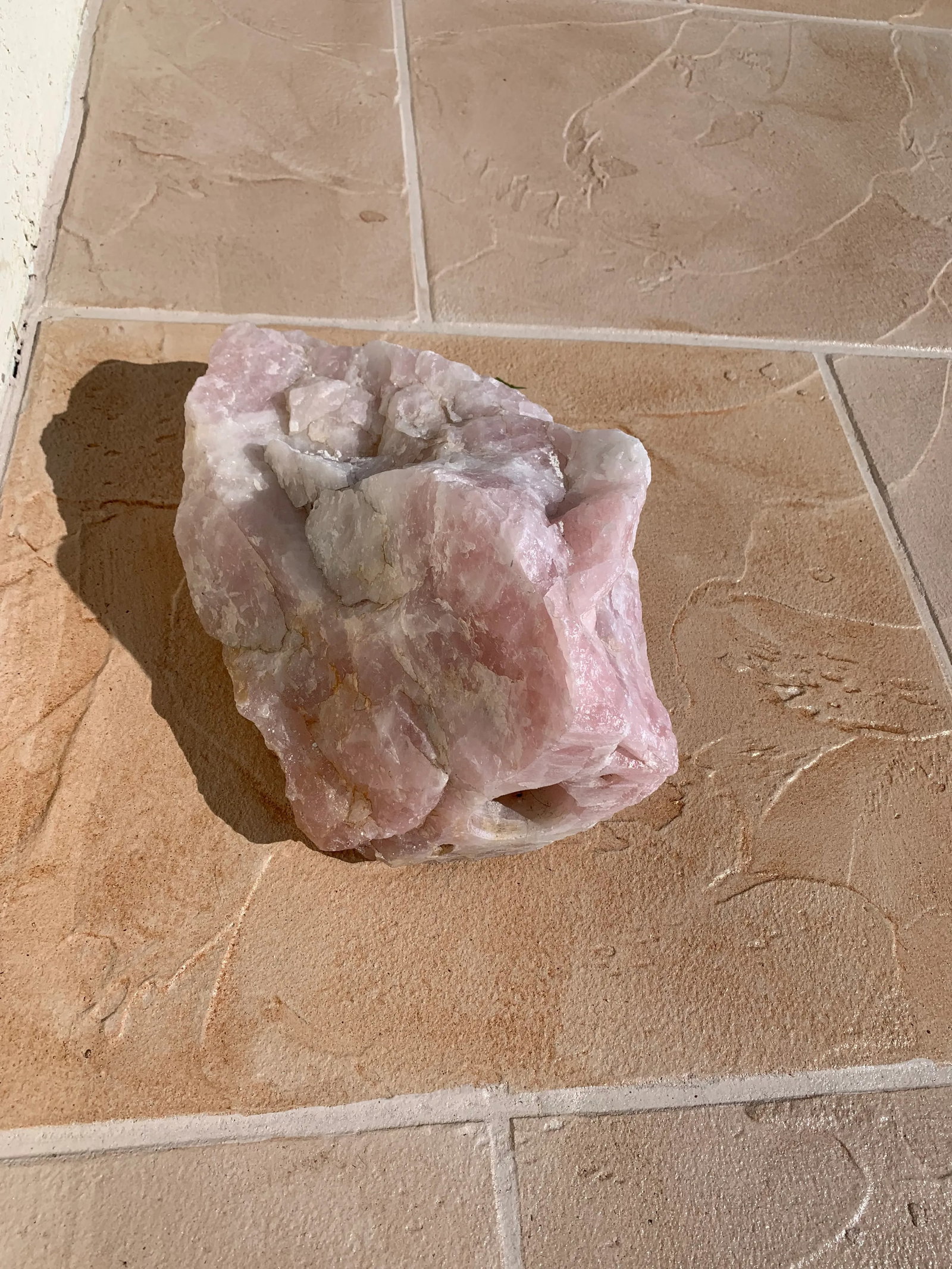 1980s Large Raw Rose Quartz Crystal Stone - 8
