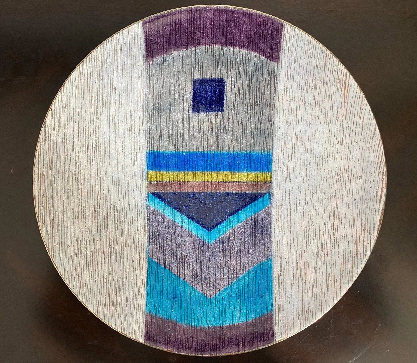1980 Large Studio Del Campo Enamel Center Piece - 11