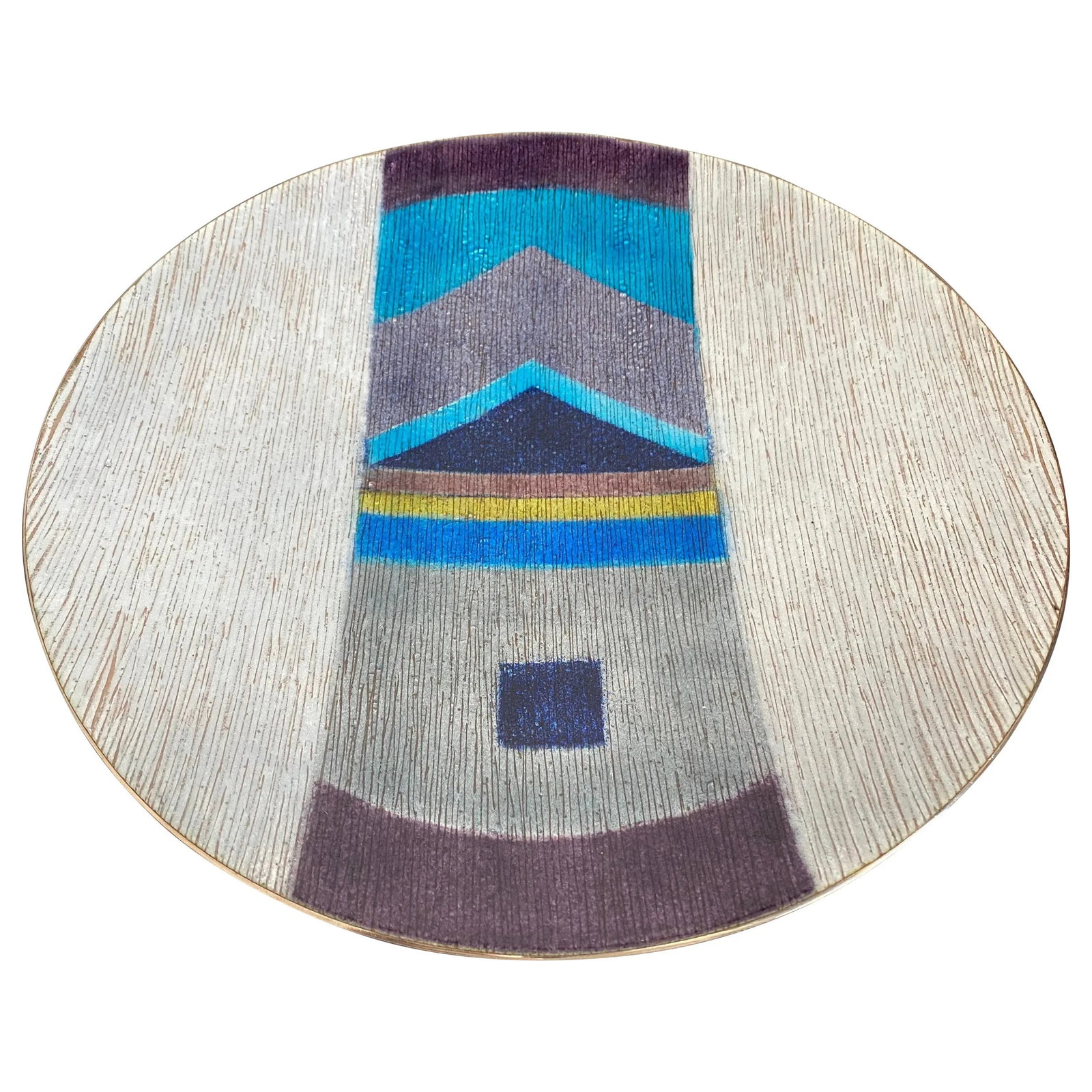 1980 Large Studio Del Campo Enamel Center Piece - 13