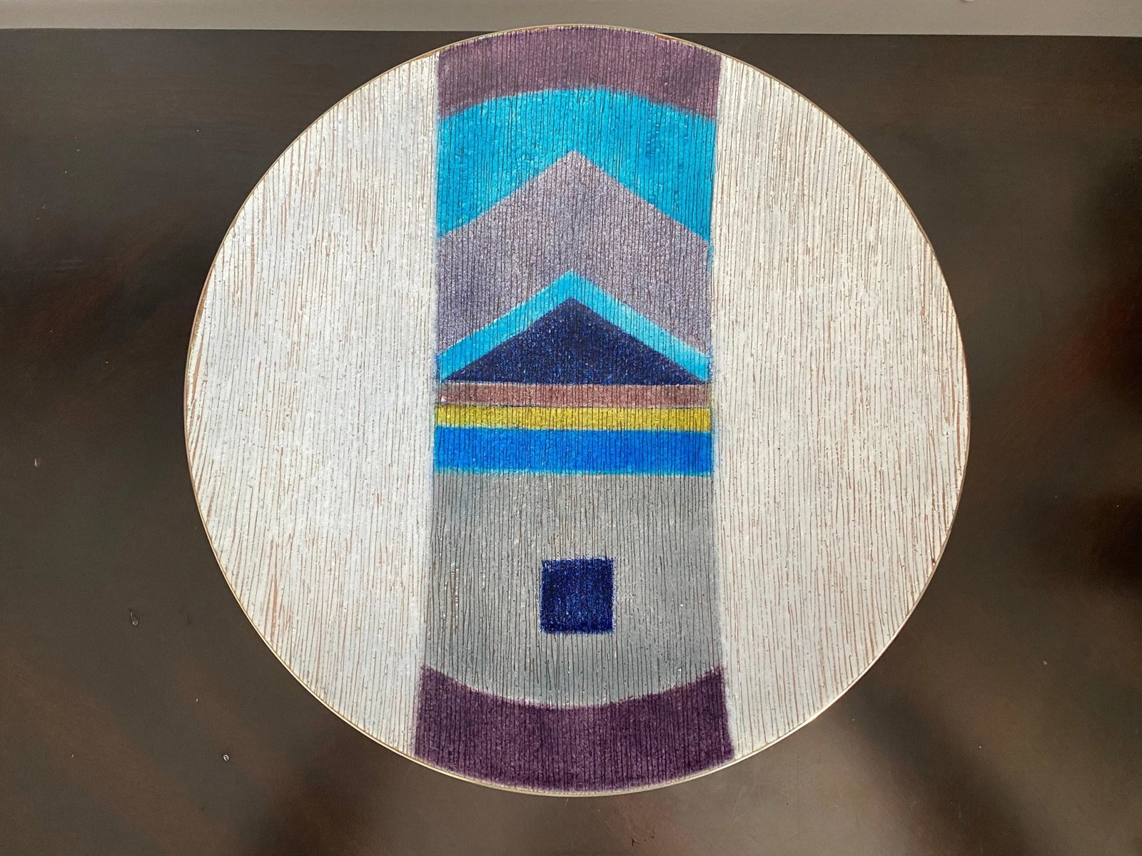 1980 Large Studio Del Campo Enamel Center Piece - 5